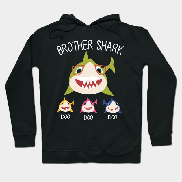 Sharks Swimming Together Happy Father Day Brother Shark Doo Doo Doo Sister Cousin Hoodie by DainaMotteut